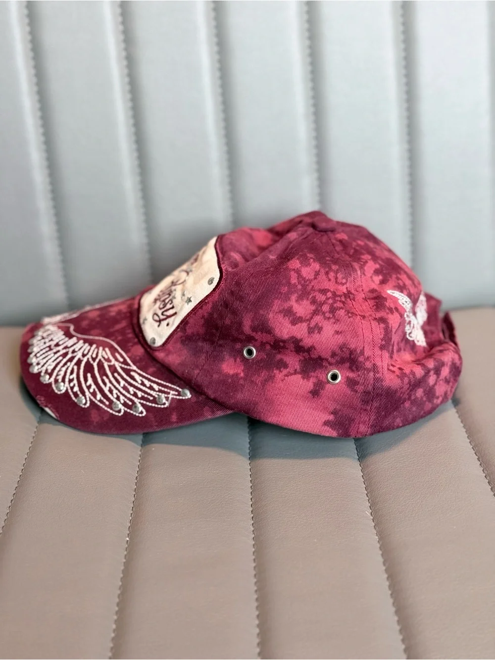 Keep it Gypsy Brand Embroidered Angel Wing Cap Justin Boots Upcycled